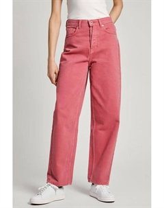 Джинсы свободные с широким высоким поясом каштановый Pepe jeans