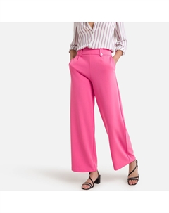 Брюки широкие с высокой талией розовый Laredoute