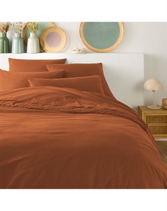 Пододеяльник из переработанного хлопка Scenario каштановый La redoute interieurs