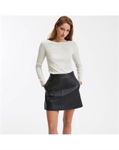 Лонгслив с вырезом лодочка серый Laredoute