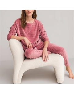 Пижама с длинными рукавами из флисового трикотажа розовый So'home