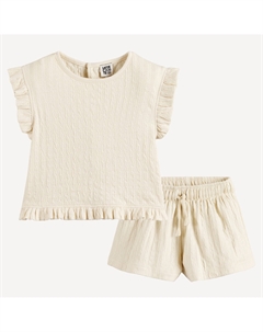 Комплект из топа и шорт из хлопка бежевый La redoute collections