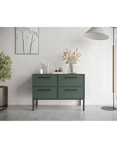 Комод с четырьмя ящиками  зеленый So'home