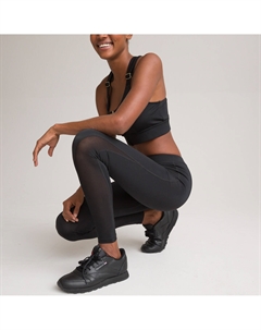 Леггинсы спортивные с высокой посадкой 78 черный La redoute collections