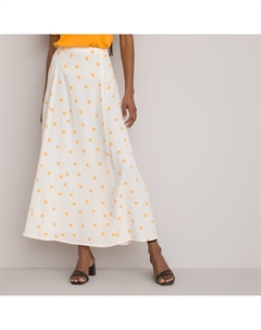Юбка длинная с принтом в горошек желтый La redoute collections