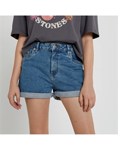 Шорты из джинсовой ткани с высокой посадкой синий La redoute collections