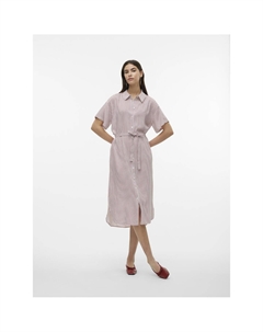 Платье-рубашка в полоску с завязками розовый Vero moda