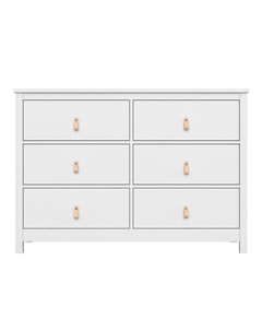 Комод с 6 ящиками из массива бука белый So'home