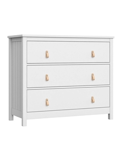 Комод с 3 ящиками из массива бука белый So'home