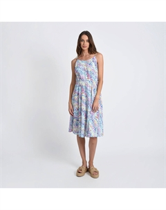 Платье-миди с принтом на бретелях белый Laredoute