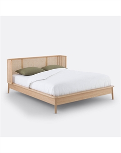 Кровать из плетеного материала с кроватным основанием Laora бежевый Laredoute