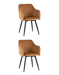 Комплект из двух стульев из мягкого велюра и металла другие Laredoute