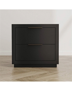 Тумба прикроватная с покрытием из матовой эмали 2 ящика черный Laredoute
