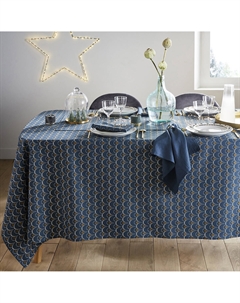 Скатерть с рисунком и обработкой против пятен Mina синий La redoute interieurs