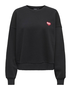 Свитшот с круглым вырезом черный Only