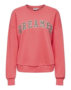 Свитшот с круглым вырезом красный Only