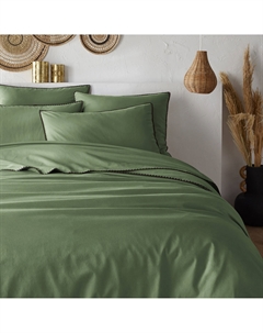 Пододеяльник из хлопка с вышивкой Merida зеленый La redoute interieurs