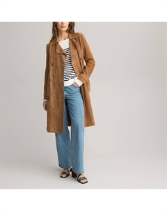 Длинный кожаный плащ каштановый La redoute collections