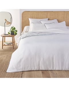 Пододеяльник из льна и хлопка Lior белый Laredoute