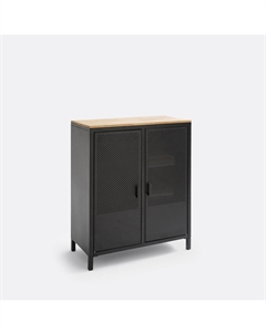 Шкаф низкий с 2 дверцами из металла и дуба AGAMA каштановый La redoute interieurs