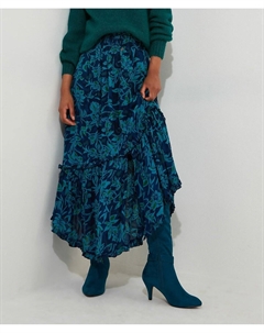 Юбка с цветочным принтом черный Laredoute