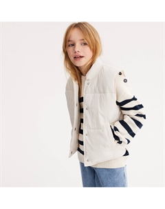 Куртка стеганая без рукавов на кнопках бежевый La redoute collections