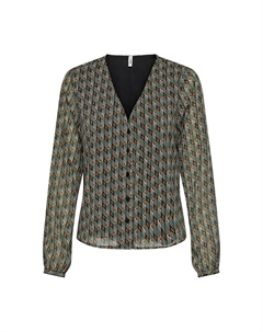 Блузка с принтом и V-образным вырезом серый Only