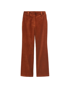 Брюки-клеш из плотного бархата Signature QUENTIN каштановый La redoute collections