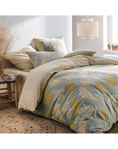 Пододеяльник из хлопковой перкали Fougre синий La redoute interieurs