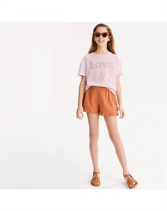 Шорты из газовой хлопчатобумажной ткани каштановый La redoute collections