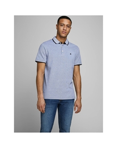 Футболка-поло с короткими рукавами из трикотажа пике синий Jack & jones