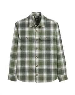 Рубашка прямого кроя в клетку с длинными рукавами зеленый La redoute collections