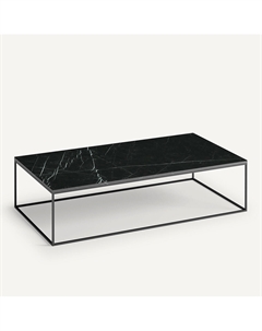Стол журнальный прямоугольный из черного металла и мрамора Mahaut черный Am.pm.
