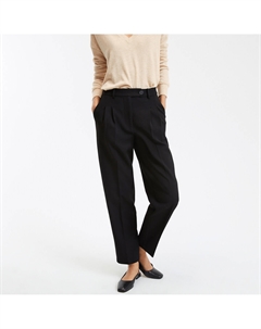 Брюки длины 78 с защипами черный La redoute collections