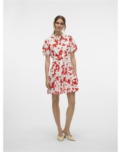 Платье-рубашка с принтом белый Vero moda