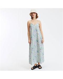 Платье длинное с тонкими бретелями графический принт каштановый La redoute collections