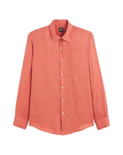 Рубашка льняная прямого покроя Signature CARL оранжевый La redoute collections