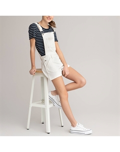 Комбинезон с шортами из денима 10-18 лет бежевый Laredoute