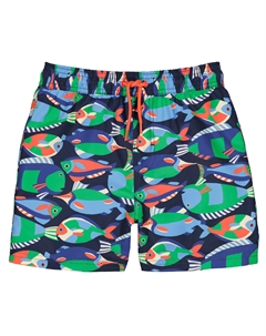 Шорты пляжные с принтом рыбки разноцветный Laredoute