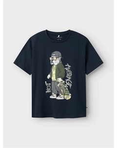 Футболка с принтом собака на скейте синий Laredoute