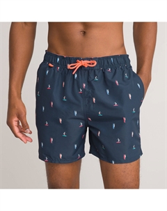 Шорты пляжные с принтом серфинг синий La redoute collections