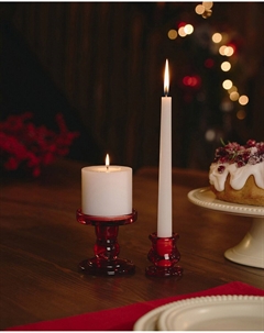 Комплект стеклянных подсвечников La Redoute оранжевый So'home