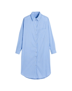 Платье-рубашка в полоску с длинными рукавами синий La redoute collections