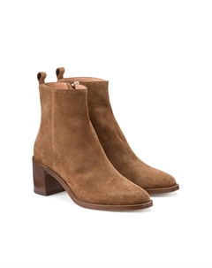 Замшевые кожаные ботильоны на каблуке Signature FAUSTINE каштановый La redoute collections