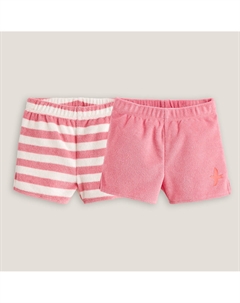Комплект из двух шорт из махровой ткани розовый La redoute collections