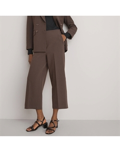 Брюки прямые широкие и укороченные каштановый Laredoute