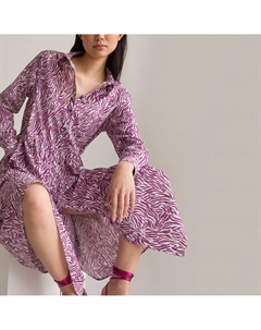 Платье длинное анималистический принт синий La redoute collections