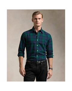 Рубашка клетчатая Oxford из фланели с начесом синий Polo ralph lauren