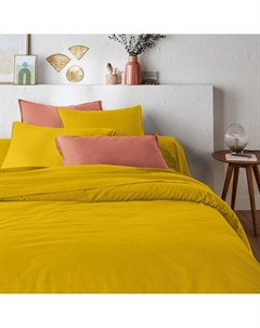 Пододеяльник однотонный из осветленного хлопка Scenario желтый La redoute interieurs