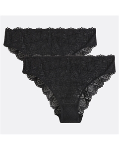 Комплект из 2-х кружевных трусиков Lison черный La redoute collections